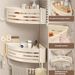 Crema bianco in stile ins home rack, cestino triangolare, rack di stoccaggio da parete per bagno in alluminio spaziale non perforato_voghion.com