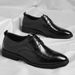 Euro Step Large Size Leather 2025 Spring New Brogue Business Trendy Men's Shoes British Style_voghion.com