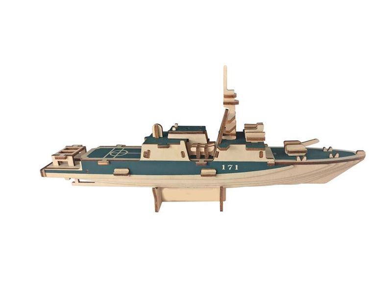 Simulation Missile Destroyer Wooden 3D Model Puzzle Kids DIY Assembly Building Blocks_voghion.com