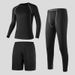 LazyZoom Fitness Training Sport Running Set Für Männer Atmungsaktive Quick-Dry Gym Kleidung Drei-Stück Yoga Engen Langarm_voghion.com