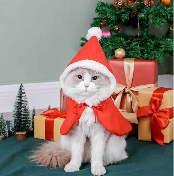 Dress up Christmas Tree Cloak Cat Dog Pet Clothes_voghion.com