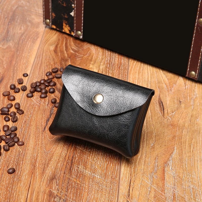 Retro Coin Purse For Women Double Layer Card Holder Quality Oil Wax Skin Mini Wallet With Zipper Earphone Lipstick_voghion.com
