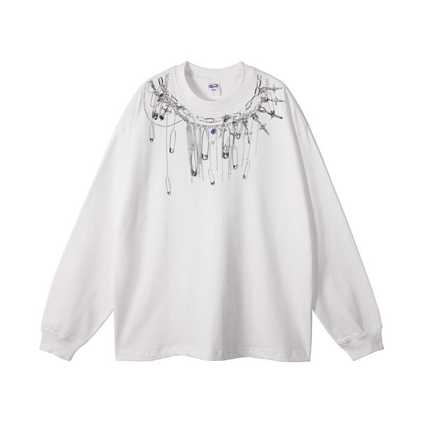 305G Printing Street Trend Chain Printing Base Long Sleeve_voghion.com