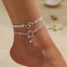 Mode-Accessoires Temperament Liebe fünfzackigen Stern Kette Retro kreative Fußkettchen Strand Fußkettchen 2 Stück Set_voghion.com