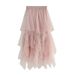 new autumn style temperament high waist slimming super fairy flower bud irregular mesh skirt female 8063_voghion.com