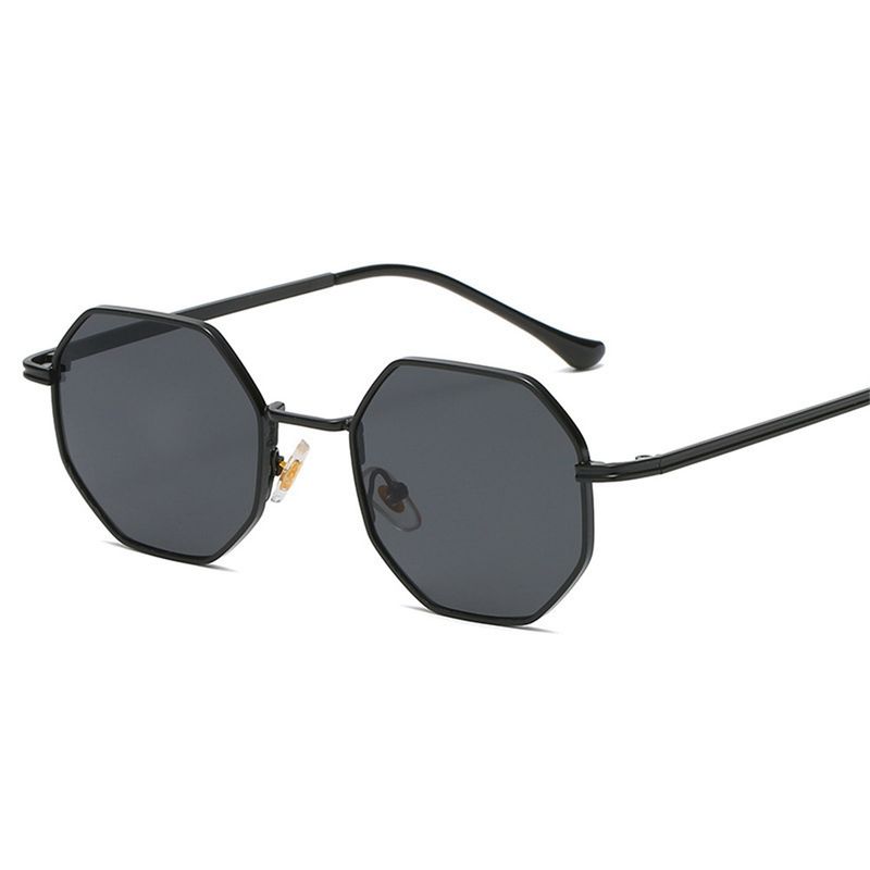 Mode Retro Klein Frame UV Bescherming Mode Metaal voor Mannen en Vrouwen Vierkante Zonnebrillen Polygon Zonnebrillen_voghion.com