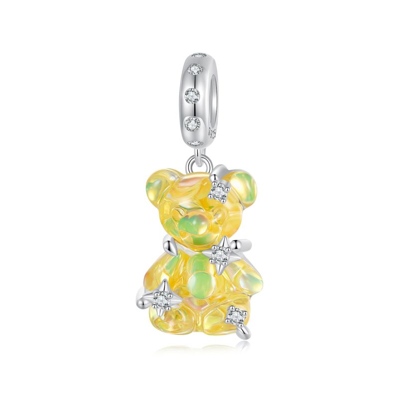 Dreamy Bear Pendant Charm Sterling Silver Charm_voghion.com