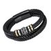 Ethnic Style Jewelry Stainless For Men Multi-layer Braided Leather Rope Titanium Steel Magnetic Clasp Bracelet_voghion.com