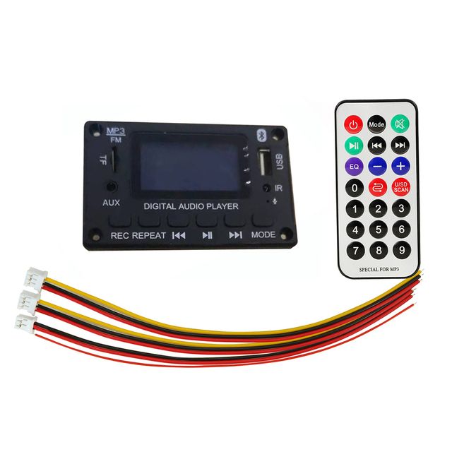 DC 5V 12V Bluetooth5.0 Dekodéierungsplatmodul Kabellos Auto USB MP3 Player Verstärker Bluetooth TF FM Radio Fräisfräihand Uruff_voghion.com