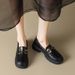 ZHR British style small leather for spring and autumn versatile thick soled loafers 2024 new black women's shoes _voghion.com