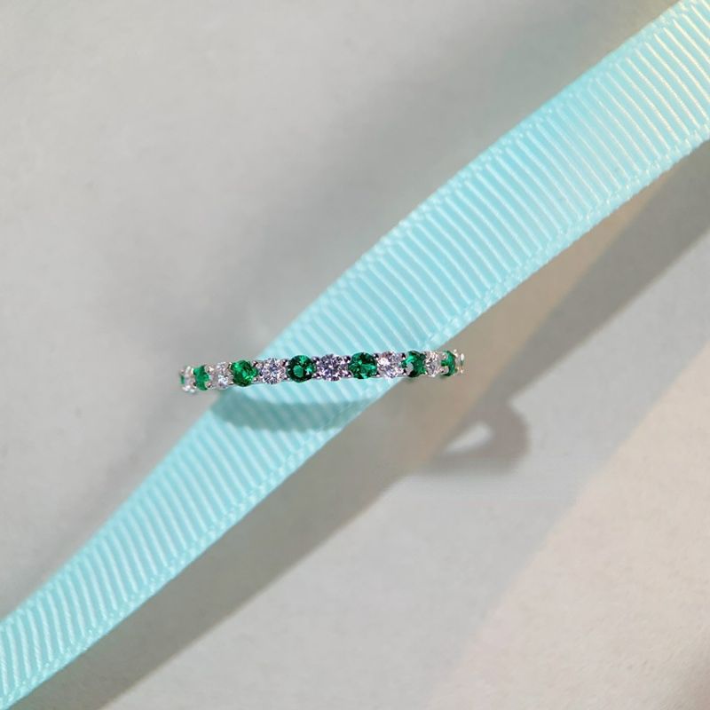 Tancise Sterling Sølv Grønn Farge Gemstone Bryllup Engasjement Cocktail Ring Dame Fine smykker_voghion.com