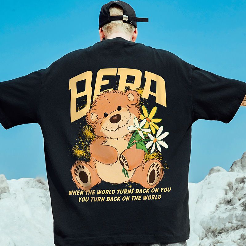 C&amp;JChina-Chic Fat Man Ins Kurzarm-T-Shirt Herrenmode-Druck Große Herrenbekleidung Lose Plus Fat Plus Modemarke_voghion.com