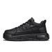 Add fleece warm all black sports waterproof casual shoes without LACES_voghion.com