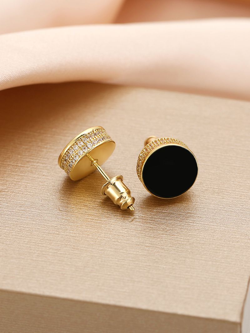 Earrings Fashionable And Simple Geometric Diamond Earrings, Temperament And Versatile, High End Niche Design, Round Earrings_voghion.com