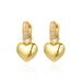 Set di gioielli da donna, orecchini a forma di cuore con stella in zircone intarsiato in oro vero placcato in rame, orecchini francesi di lusso leggeri e di personalità da donna INS_voghion.com