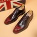 Euro Step New Business Casual Patent Leather With Hidden Wedge Block Color Trendy Hairstylist Men's Shoes_voghion.com