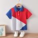 Kid's Clothing 2024 Boys Red, Blue and White Short-sleeved T-shirt Denim Shorts Children's Two-piece Set_voghion.com