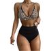 high waist bikini, mesh stitching sexy backless pleated swimsuit_voghion.com