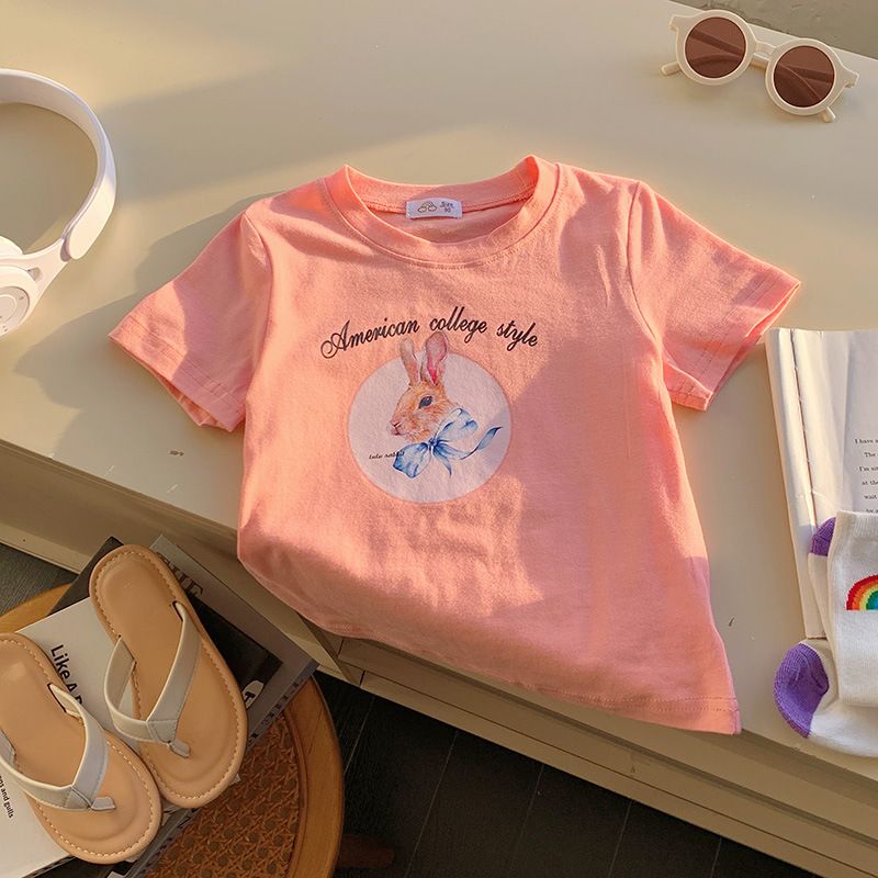 Mother & Kids Short Sleeved T Shirt Trendy Print Cartoon Cute Top Cotton Wear Thin Top_voghion.com