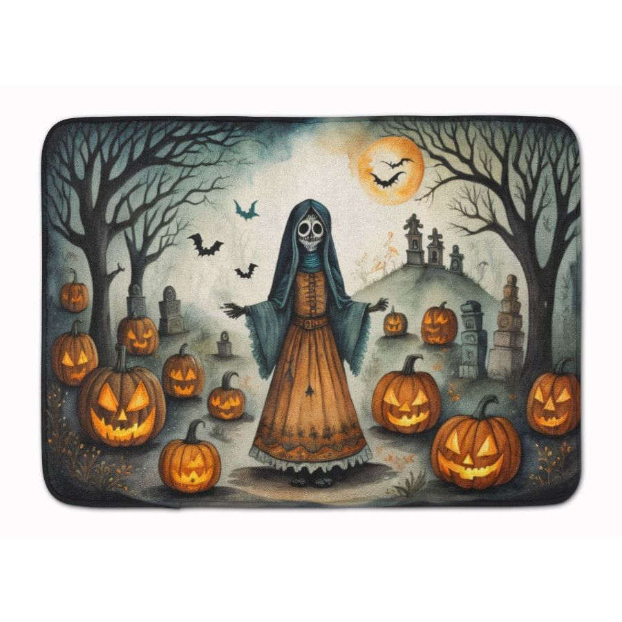 Tappetino in schiuma lavabile per Halloween, spettrale, cucina, bagno, anti-fatica, comodo, con scheletro, memory foam, Llorona o La_voghion.com