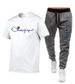Männer Casual Trainingsanzug Summer Männer Sets Zwee-Deeleg Set 100% Kotteng T-Shirt Mark Trainingskleedung Männer Sweatshirt Sport_voghion.com
