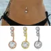 Anelli sexy in acciaio inossidabile con zirconi, piercing all'ombelico, piercing all'ombelico, anello con 6 fiori di cristallo austriaco_voghion.com