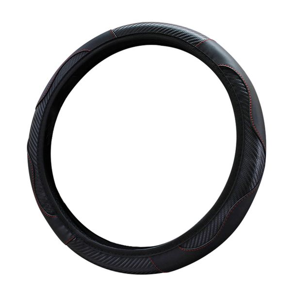 Fuzhongfu Lenkradbezug, 38 cm, rutschfest, Leder, universeller Schutzbezug für das Auto_voghion.com