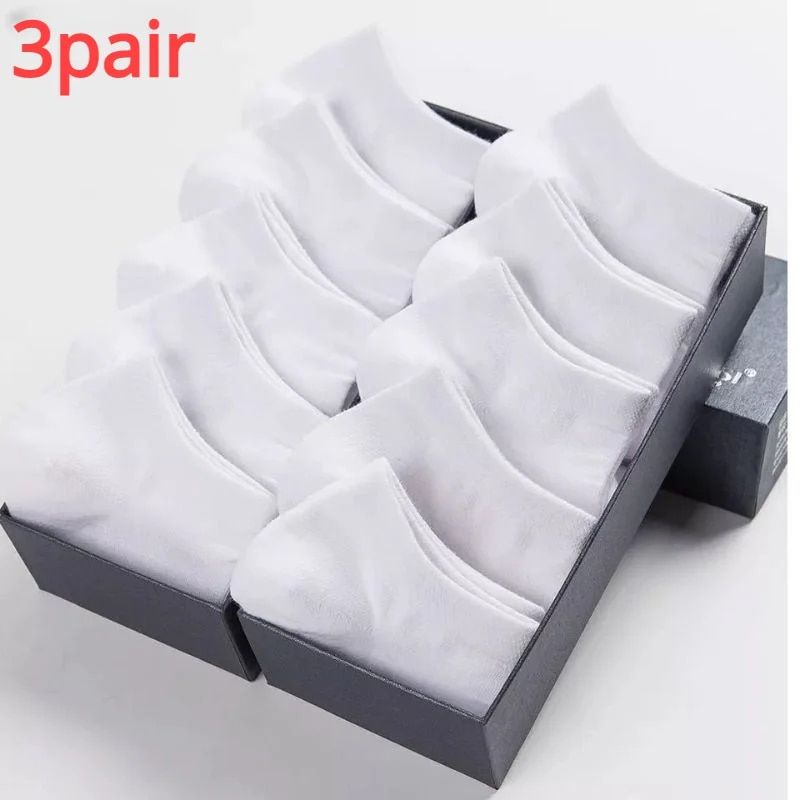 3 Pairs/Lot Short for Men Women Low-Cut Breathable Boat Socks Male Summer Casual Soft Sock Solid Color Black White Grey_voghion.com