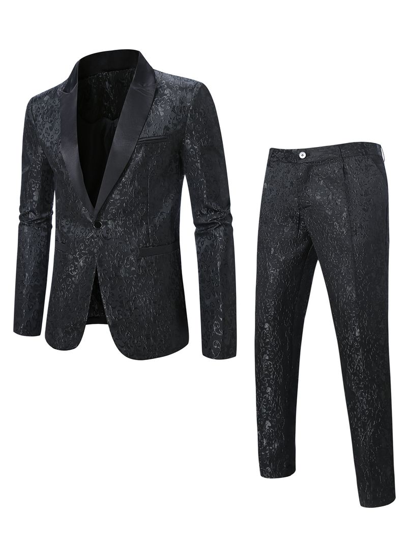 Men's Clothing New Business 2 Piece Suits Double Button Emcee Host Evening Dress_voghion.com