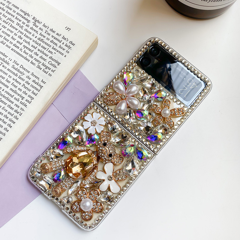 Mobile phone case Flip5 mobile phone case foldable luxury rhinestone zflip4/3 protective cover new type 2 suitable_voghion.com