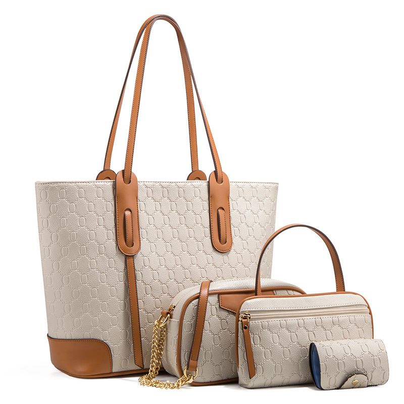 Nuova borsa a tracolla grande con design in rilievo, alla moda, di tendenza, grande capacità, tre pezzi, per mamma e bambino_voghion.com