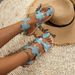 large size flat-bottomed toe colored sandals women's outerwear flower decoration beach sandals and slippers_voghion.com