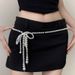 Chaîne de taille en perles cœur pour femme, ceinture polyvalente à nœud papillon, accessoire de robe de niche perlé, tendance Ins_voghion.com