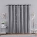 Double Layer Curtains Hollow Star Blackout Rod Punching Short Curtains_voghion.com