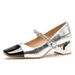 Leather 2025 Summer New College Style Versatile Fashion Slip-On Flats Shallow Mouth Color Block Women's Shoes_voghion.com