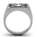 TK1052 - High polished (no plating) Stainless Steel Ring with Top Grade Crystal in Clear_voghion.com