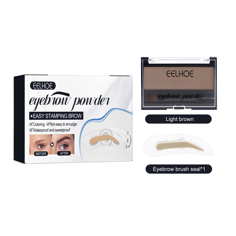 eyebrow powder EELHOE set with natural and long-lasting makeup, waterproof and not easy to fade, halo dyeing, lazy_voghion.com