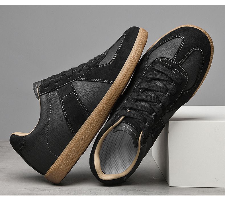 Height-increasing German Training Shoes Men's First-layer Cowhide Comfortable Lace-up Board Shoe Genuine Leather Business Casual Beef Tendon Soft Sole_voghion.com