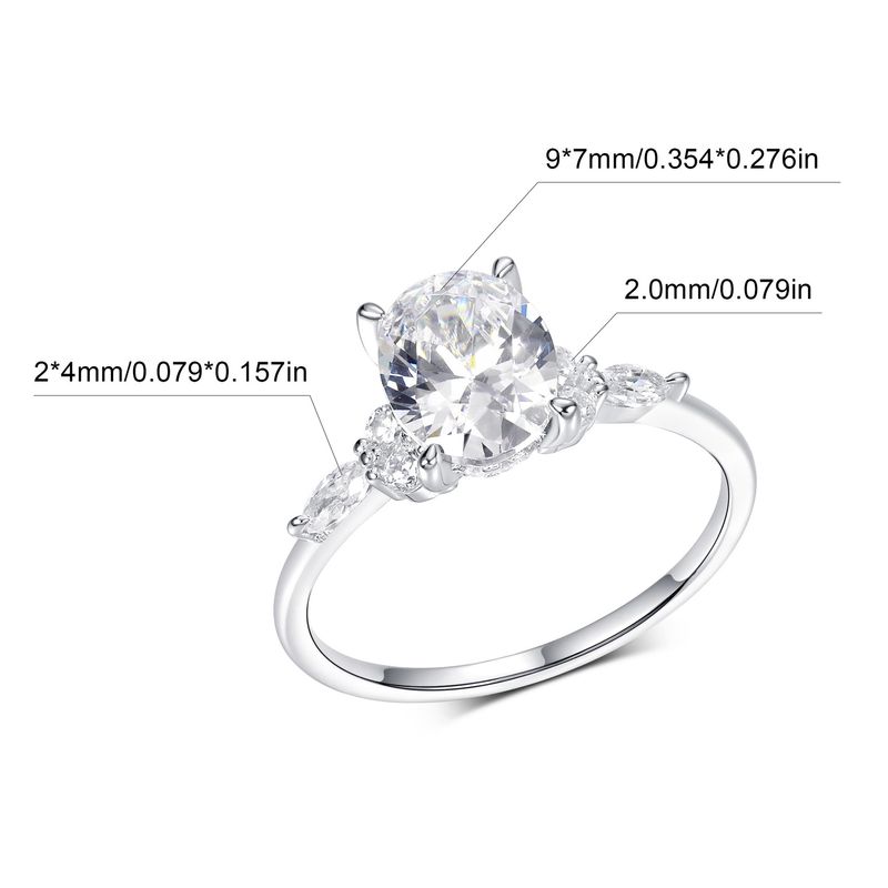 Damenschmuck S925 Sterling Silber Zirkon Ring Set - Elegante Stapelringe für den Alltag, Größen 5-10 Eingelegtes Zirkon Ring Set Leichter Luxus_voghion.com