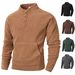 Men's Slim-Fit Stand Collar Sweatshirt – European Minimalist Long Sleeve Top (Camel/Black/Grey, Sizes S-XXXL)_voghion.com