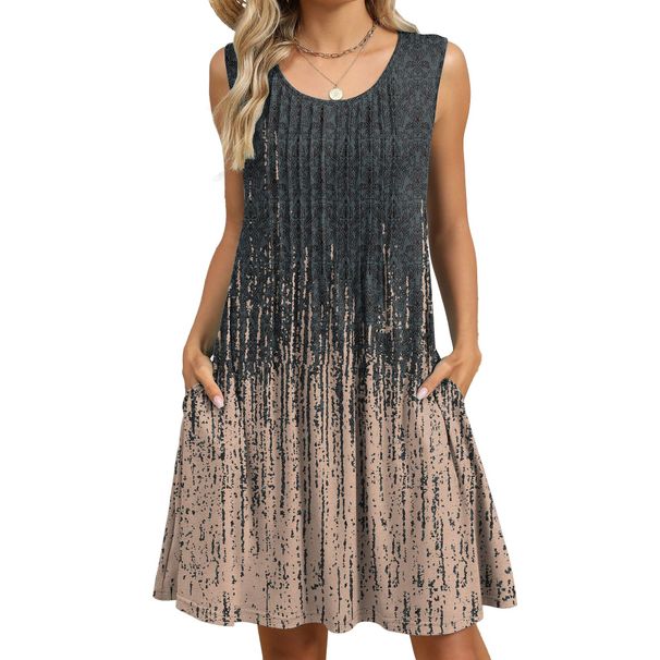 Regular Striped Floral Sleeveless Off Mini Midi Summer End High Button Zipper Printed Solid Wrinkle Resistant Synonyms_voghion.com