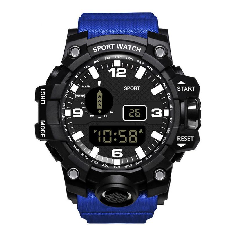 Unisex Digital Sports Watch - Waterproof, Lightweight & Durable For Running, Outdoor & Daily Wear (Black/Blue/Red)_voghion.com