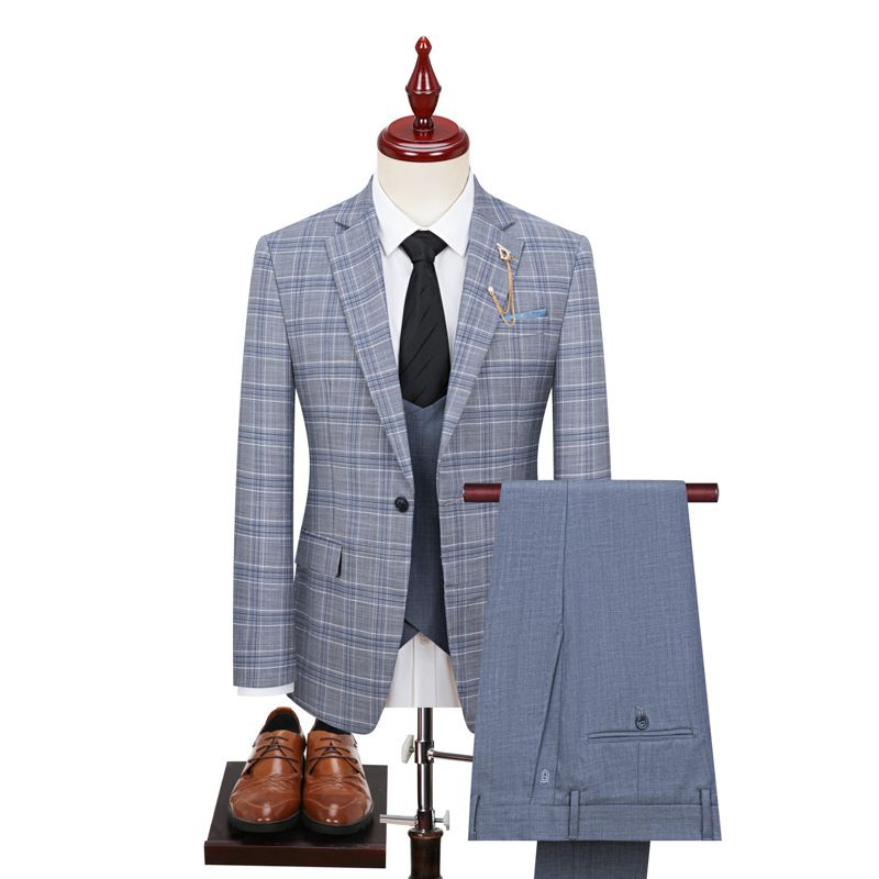 Abbigliamento maschile Abiti a quadri per uomo Abiti formali slim fit per uomo Abiti da sposo per uomo Abiti da sposa per uomo_voghion.com
