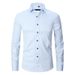 Abbigliamento da uomo Camicia elasticizzata Camicia bianca business casual da uomo a maniche lunghe senza cuciture, non stirabile_voghion.com
