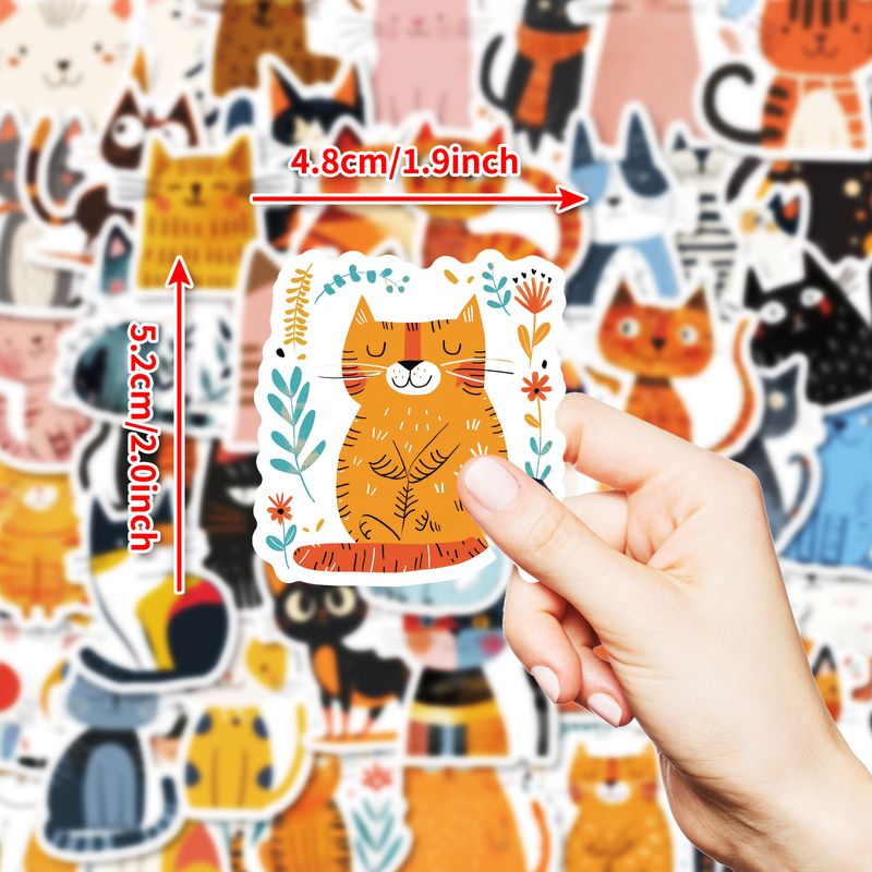 50pcs Cartoon Cat Waterproof Stickers For DIY Refrigerator Notebook Notebook Computer Water Cup Luggage Decoration_voghion.com
