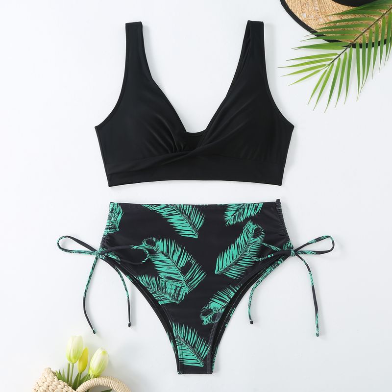 2025 New Sexy Two-Piece High-Waisted Slimming Bikini Swimsuit Printed Multicolor Swimwear_voghion.com
