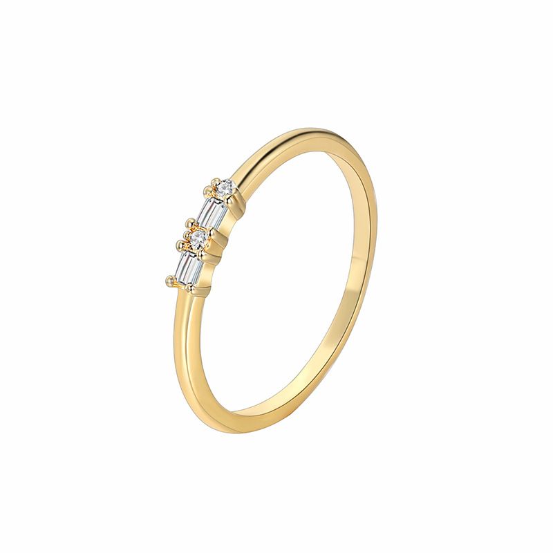 Bague pour femme, tendance, simple, individuelle et créative, incrustée de zircons, en laiton et plaqué or._voghion.com
