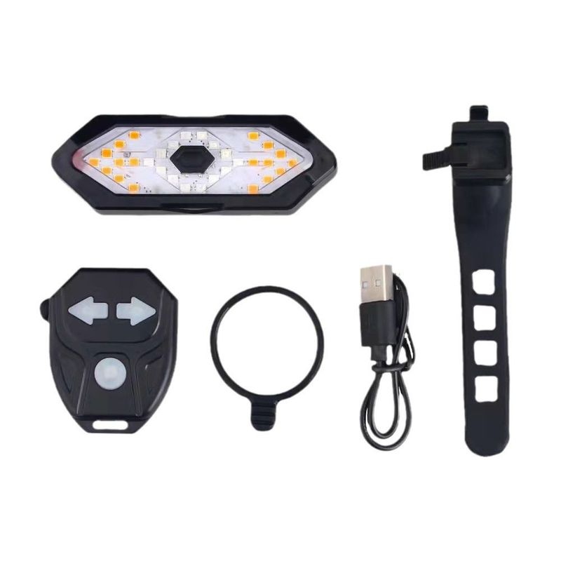 Bicycle Tail Wireless USB Remote Control Turn Signal Mountain Bike LED Warning Light Rechargeable Riding Gear_voghion.com