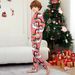 Flame Retardant Fabric New Christmas Children's Clothing, Two Piece Sets, Santa Claus Head Print And Full Flower Home Clothes_voghion.com