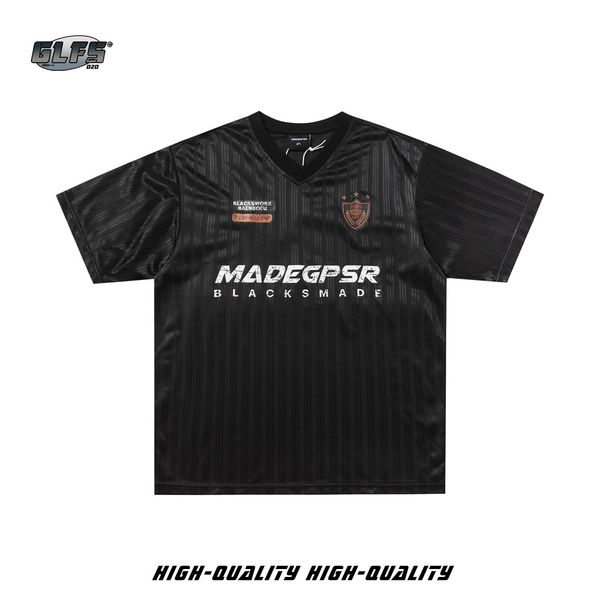 Herrenbekleidung Sommer Erfrischende Sport Alte Weiße Buchstaben Kurze Ärmel Street Dance Sport Lose V-Ausschnitt T-Shirt Micro Badge_voghion.com